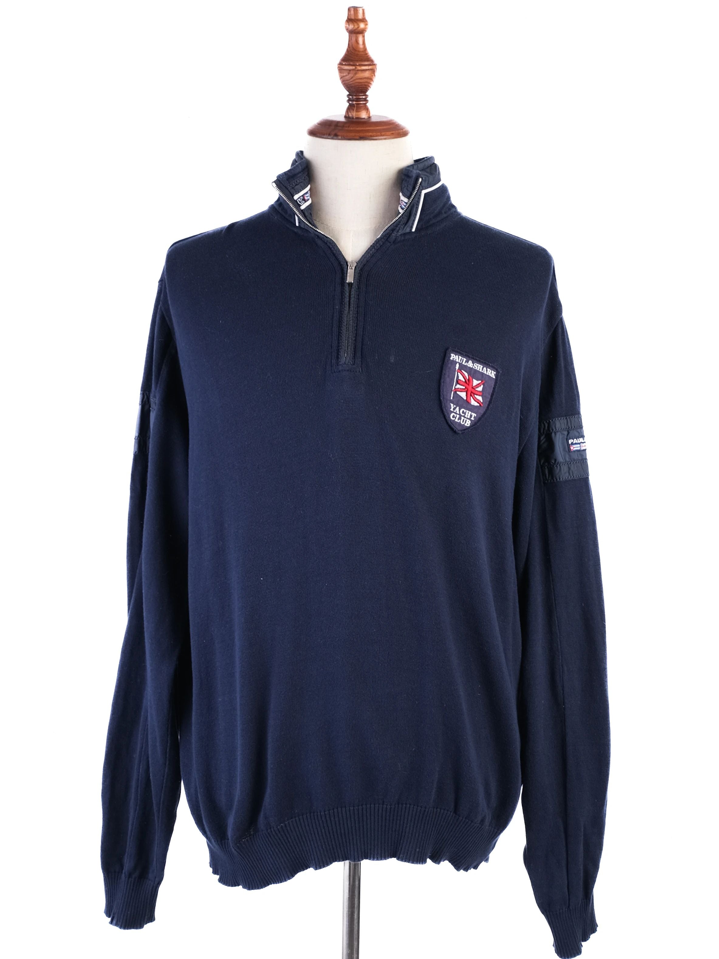 Excellent Paul&amp;Shark Long Sleeve Sweater Blue Cotton Yacht Club