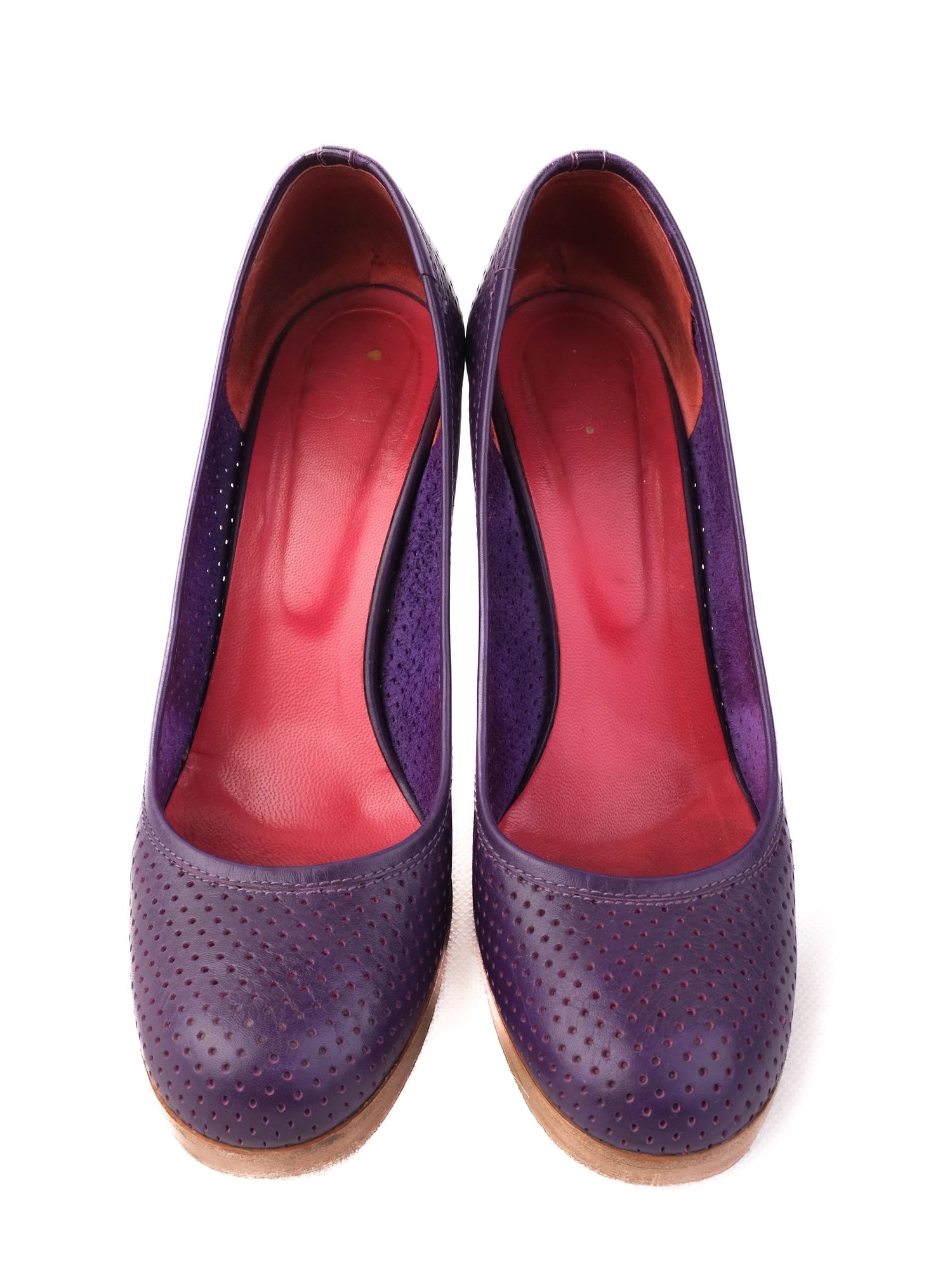 Excellent SI Rossi Purple Leather High-Heeled Shoes Size 38