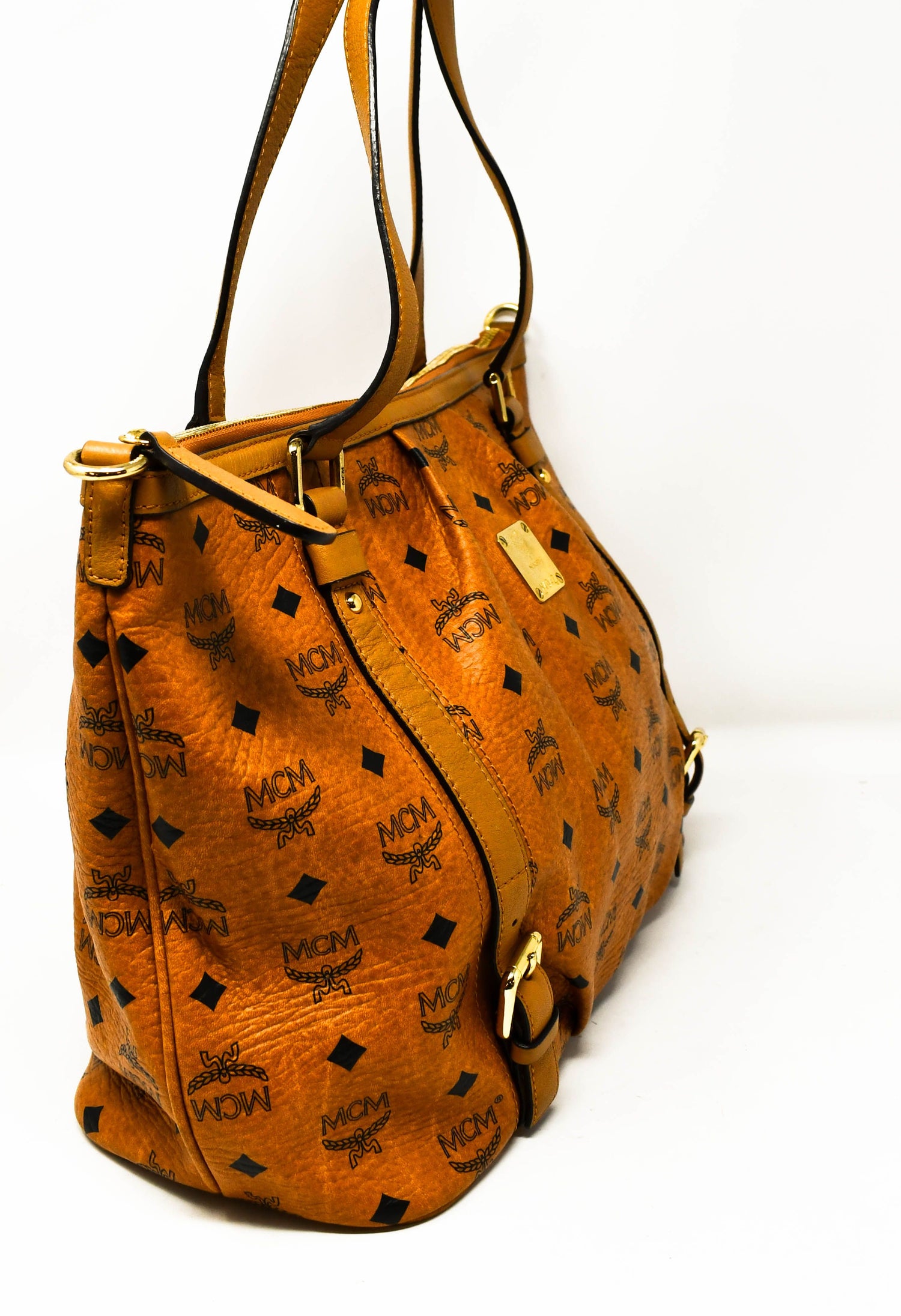 MCM Shoulder Bag Camel Cognac