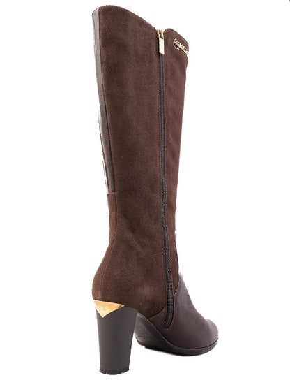 Excellent Renzoni Orange Leather Knee-High Boots Size 37