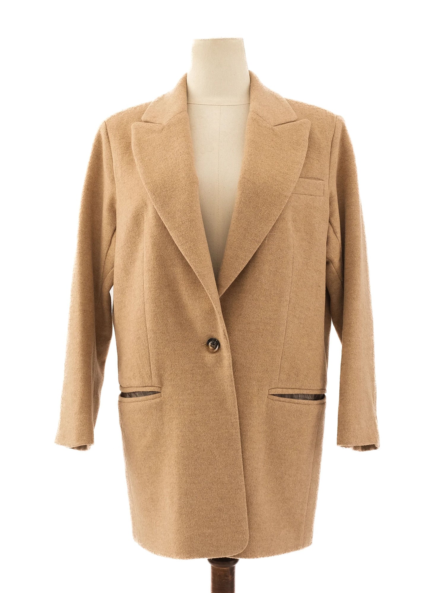 Excellent 12storeez Orange Wool Coat Size S with Lapel Collar