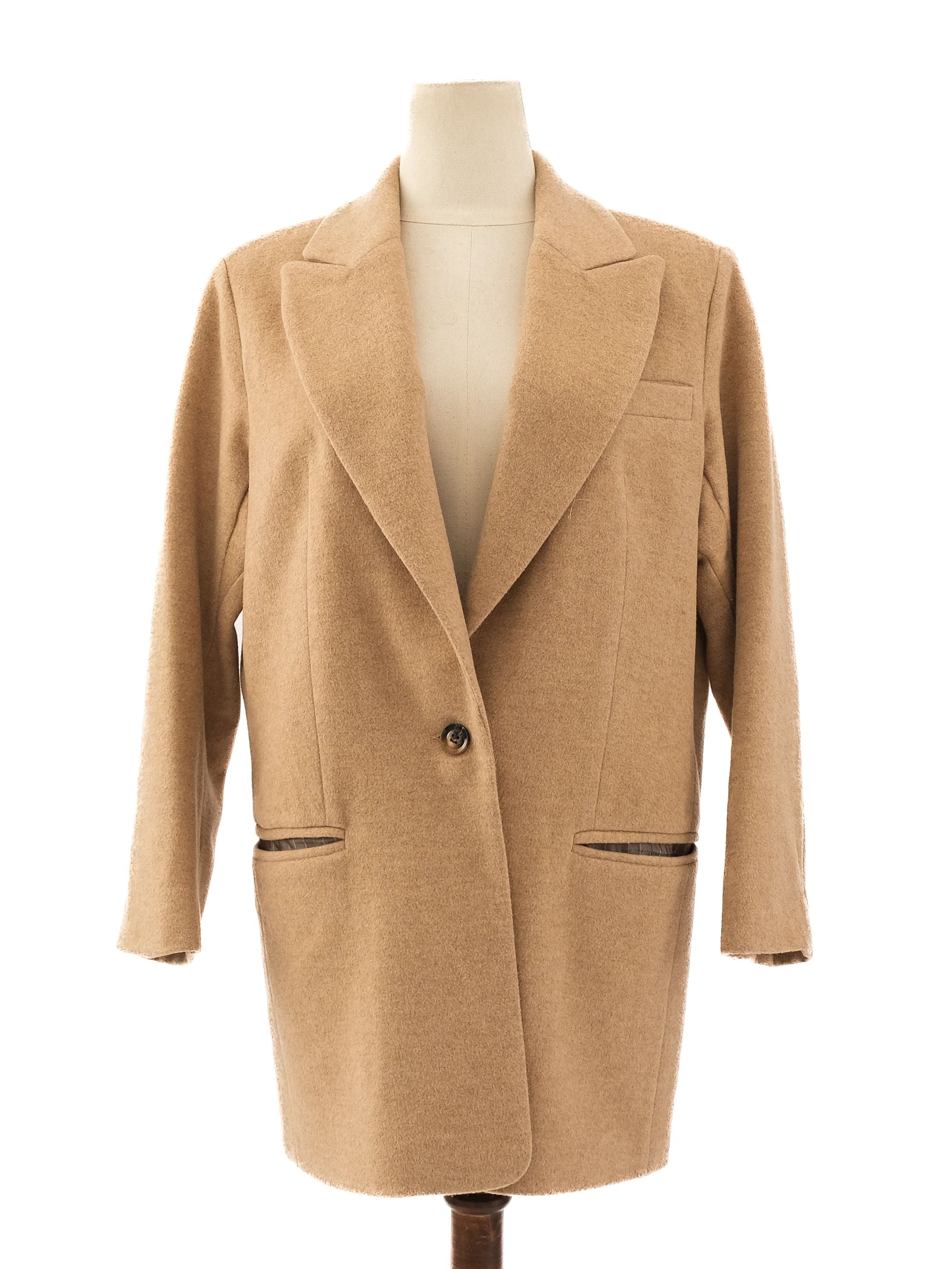 Excellent 12storeez Orange Wool Coat Size S with Lapel Collar