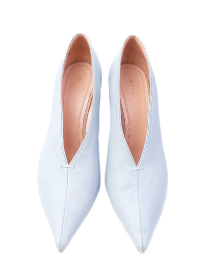 Good Condition Celine Blue Leather High-Heeled Shoes Women Size N/A