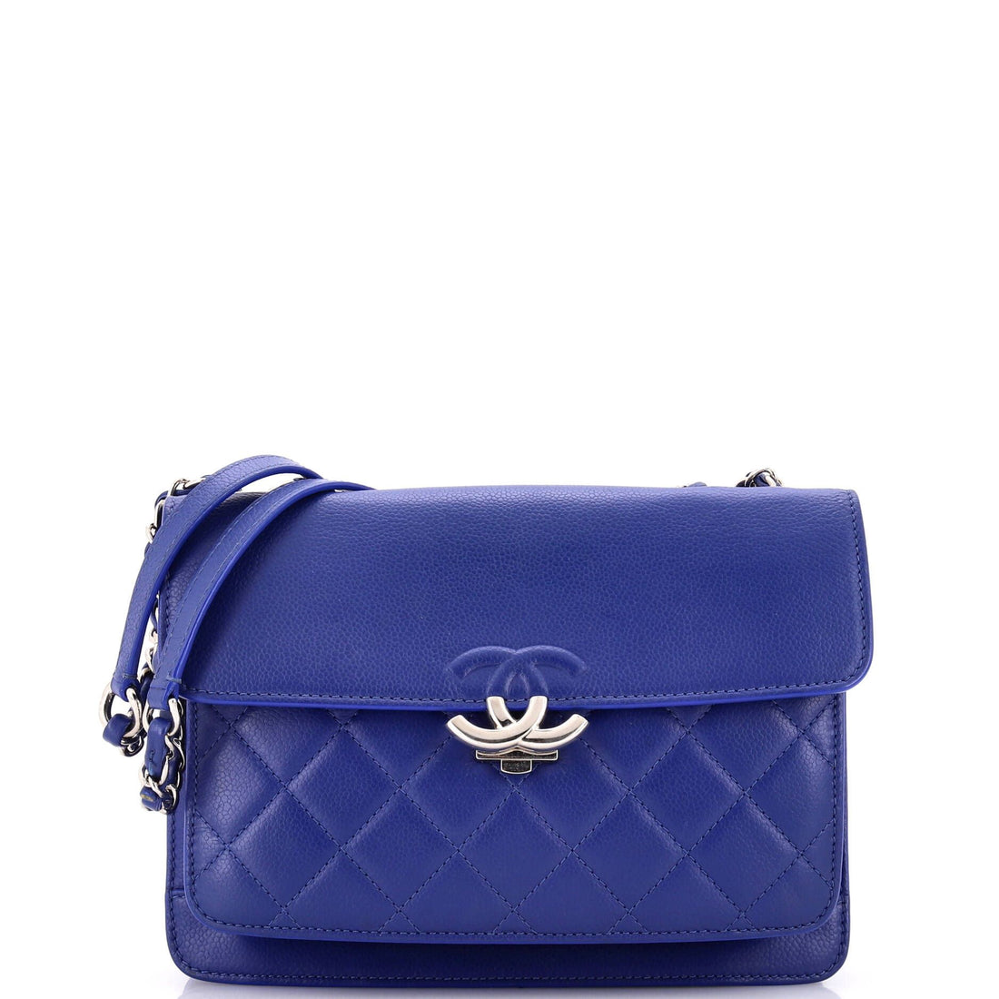 Chanel CC Box Flap Bag Quilted Calfskin Small