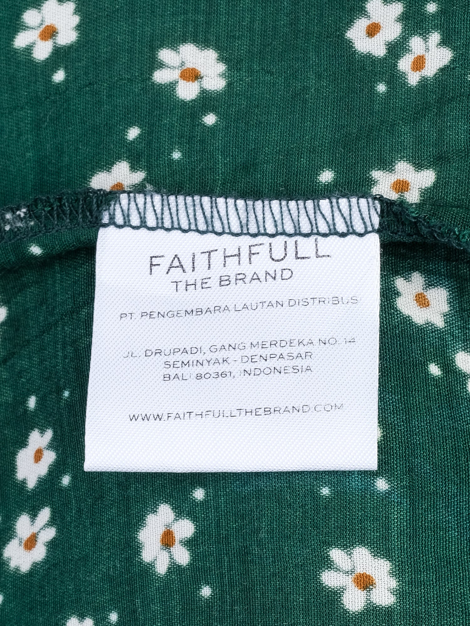 Excellent Faithfull The Brand Green Floral Wrap Dress XS V-Neck