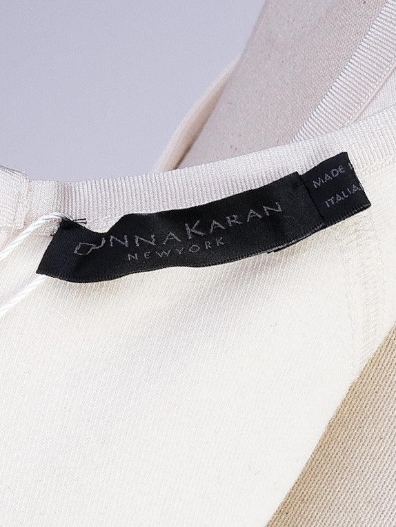 Good Donna Karan White Sleeveless Form-Fitting Viscose Dress