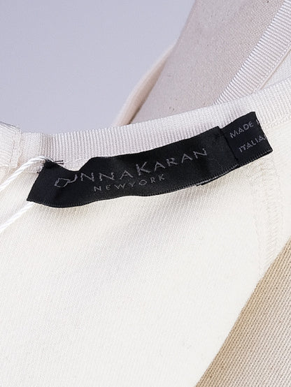 Good Donna Karan White Sleeveless Form-Fitting Viscose Dress