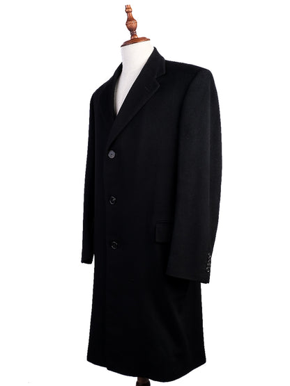 Excellent Corneliani Black Cashmere Overcoat for Men