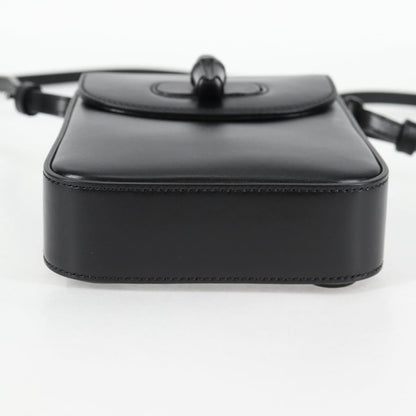 Gucci Calfskin Mini Bamboo Top Handle 3 Way Shoulder Bag Black