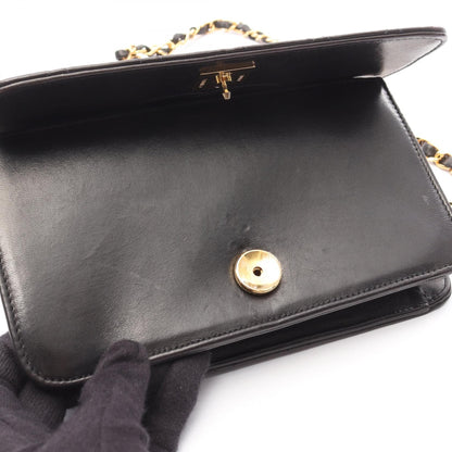 Chanel Black Mini Matelasse Full Flap Shoulder Bag Lambskin (sheep Leather)