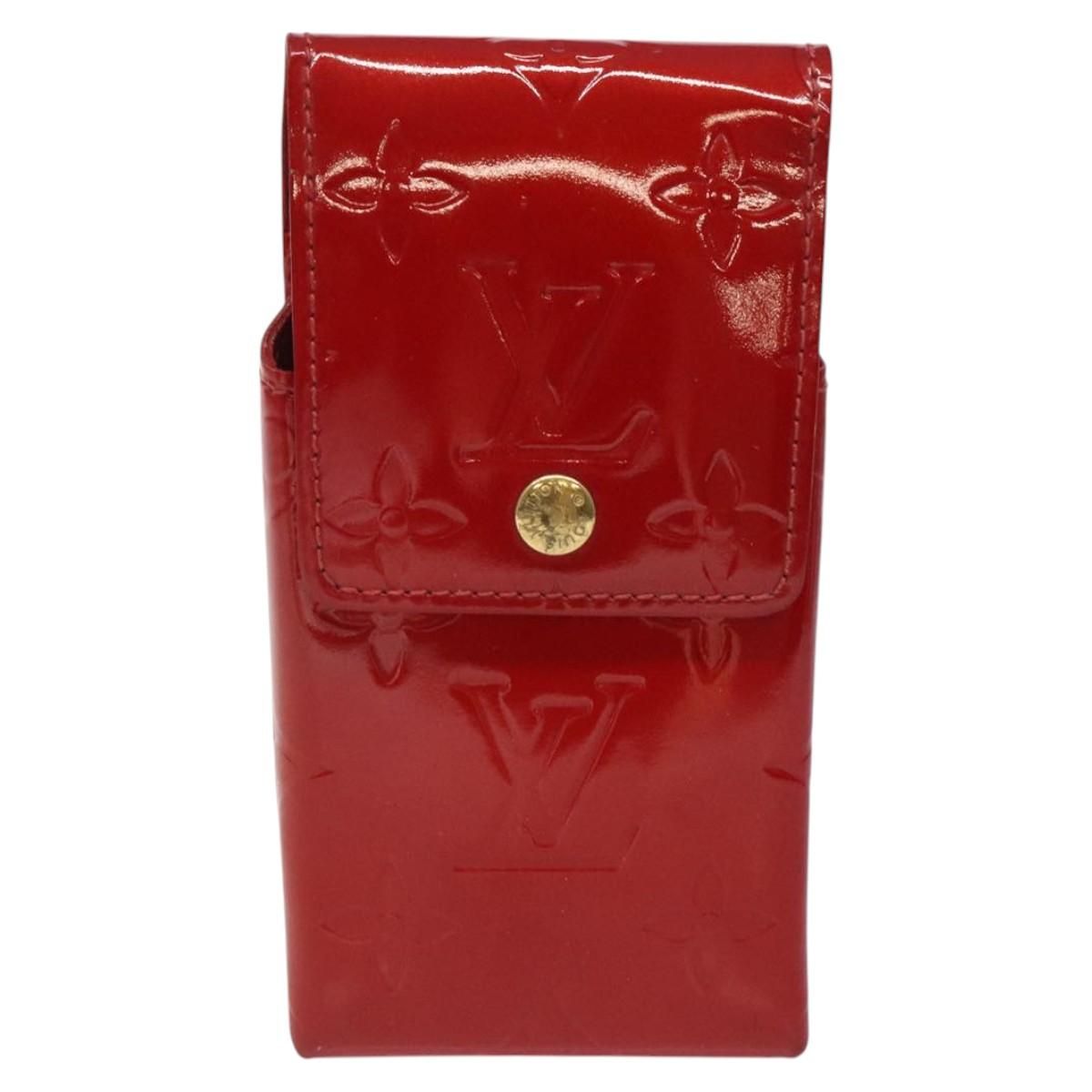 Louis Vuitton Vernis Green Cigarette Case Red M 91155 Lv Auth