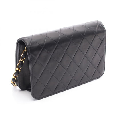 Chanel Black Matelasse Full Flap Shoulder Bag Lambskin (sheep Leather) A 03568