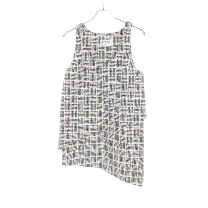 Chanel White Navy Multicolor Coco Mark Dress Fabric P 58812