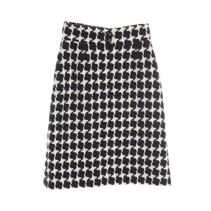 Chanel Black White Skirt Wool Nylon P 31691v 21813