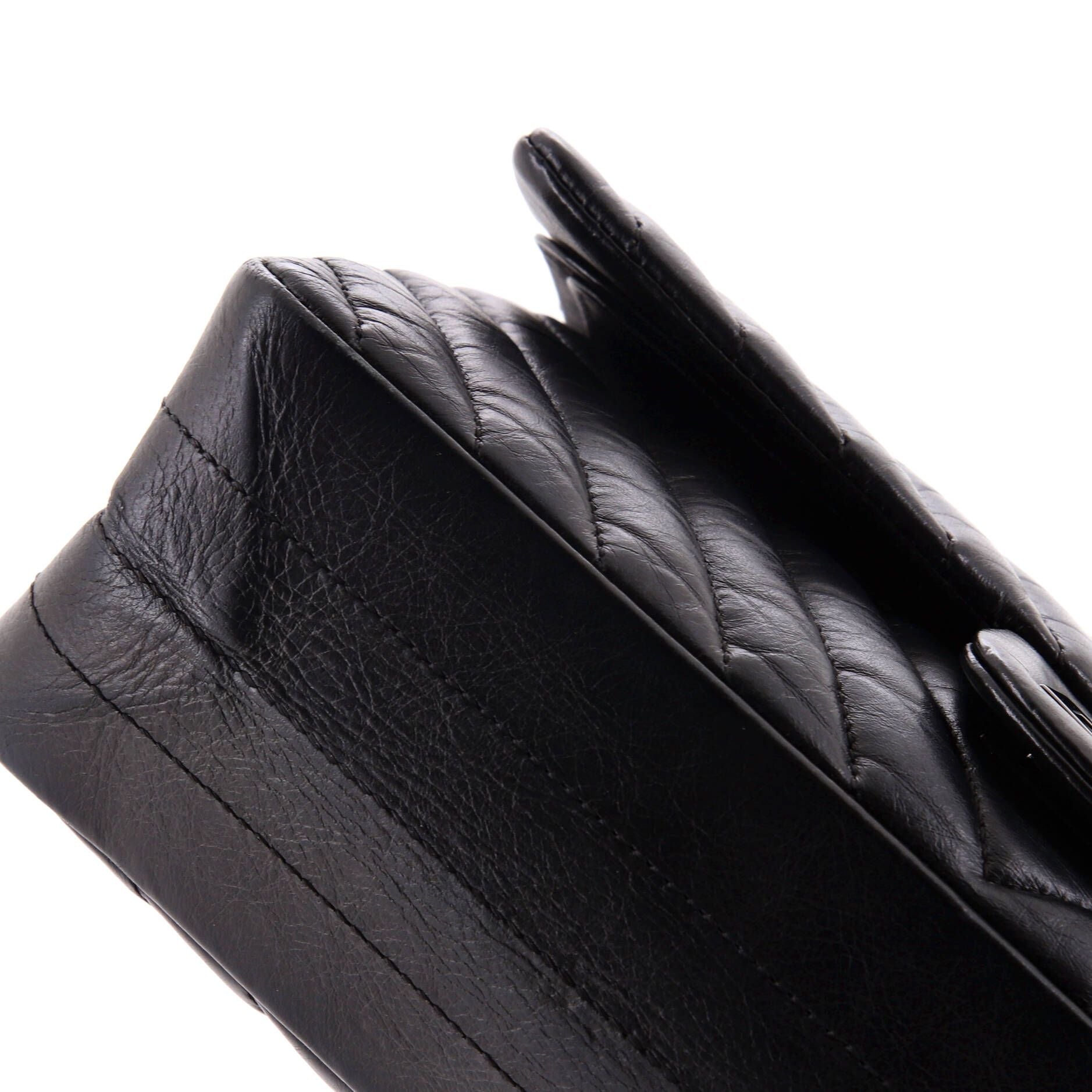 Chanel So Black Reissue 2.55 Flap Bag Chevron Aged Calfskin 225