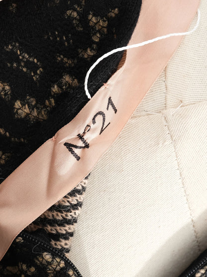 NEW N21 Black Wool Sweater Size M with Abstract Pattern