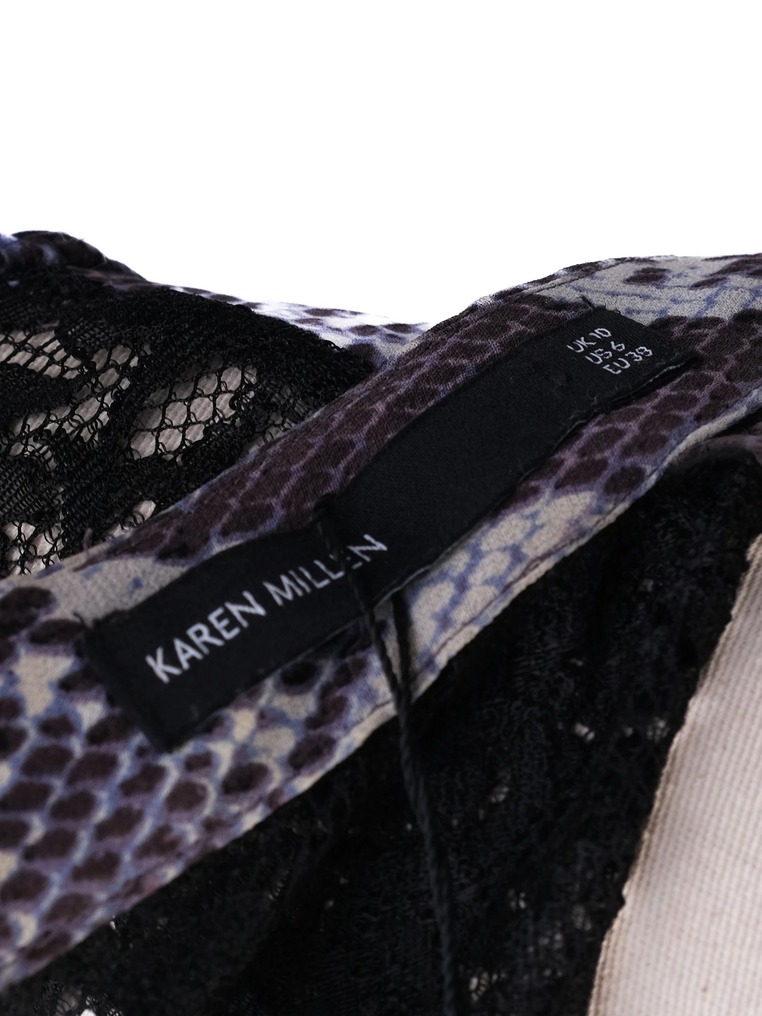 Excellent Karen Millen Purple Snake Print Dress Size N/A