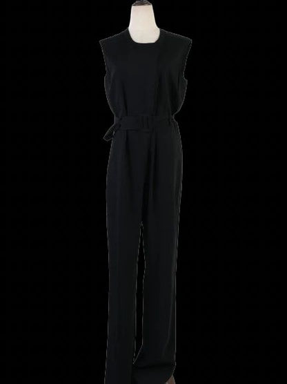 Excellent Maison Margiela Black Polyester Sleeveless Jumpsuit Size XL