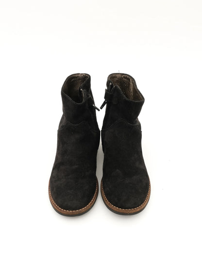 Excellent Bonpoint Black Leather Ankle Boots for Kids Size 28