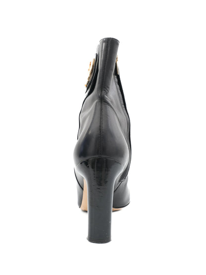 Excellent Salvatore Ferragamo Black Leather Ankle Boots Size 40