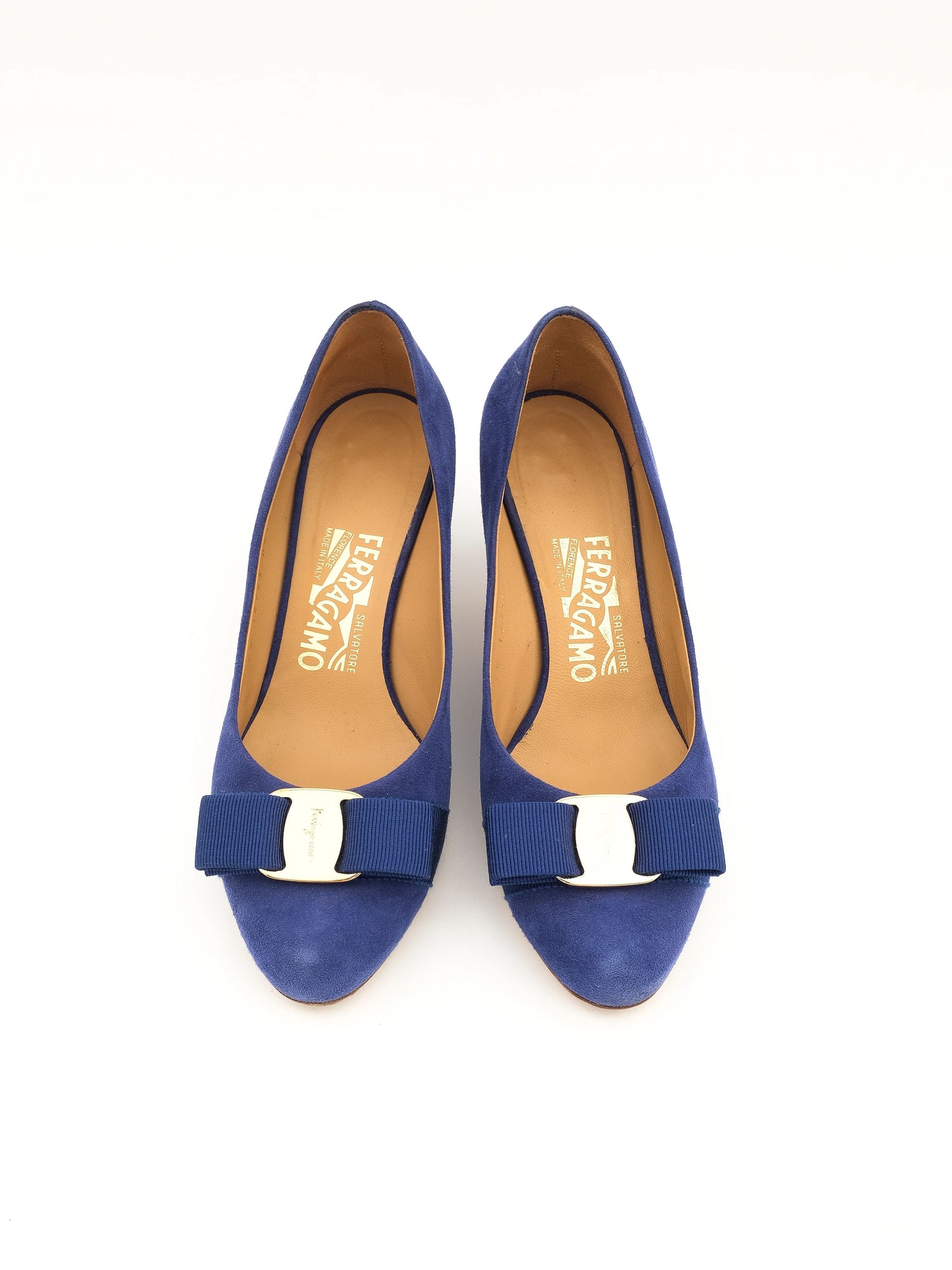 Excellent Salvatore Ferragamo Blue Genuine Suede Women&