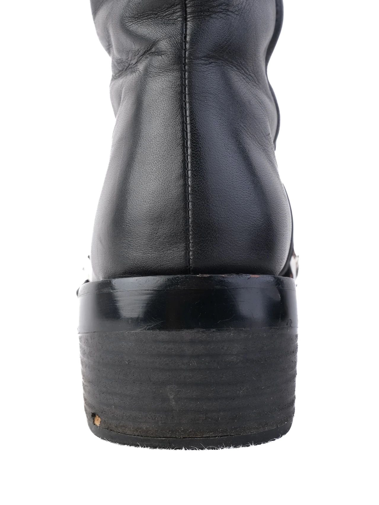 Excellent Givenchy Black Leather Knee-High Boots Size 36