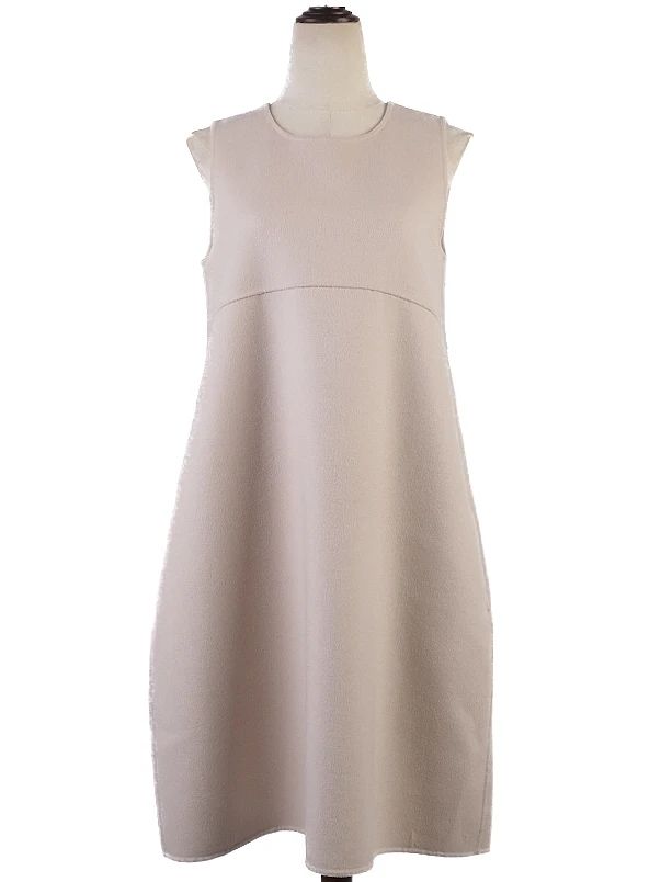 Excellent Max Mara White Wool Sleeveless Dress Size XL