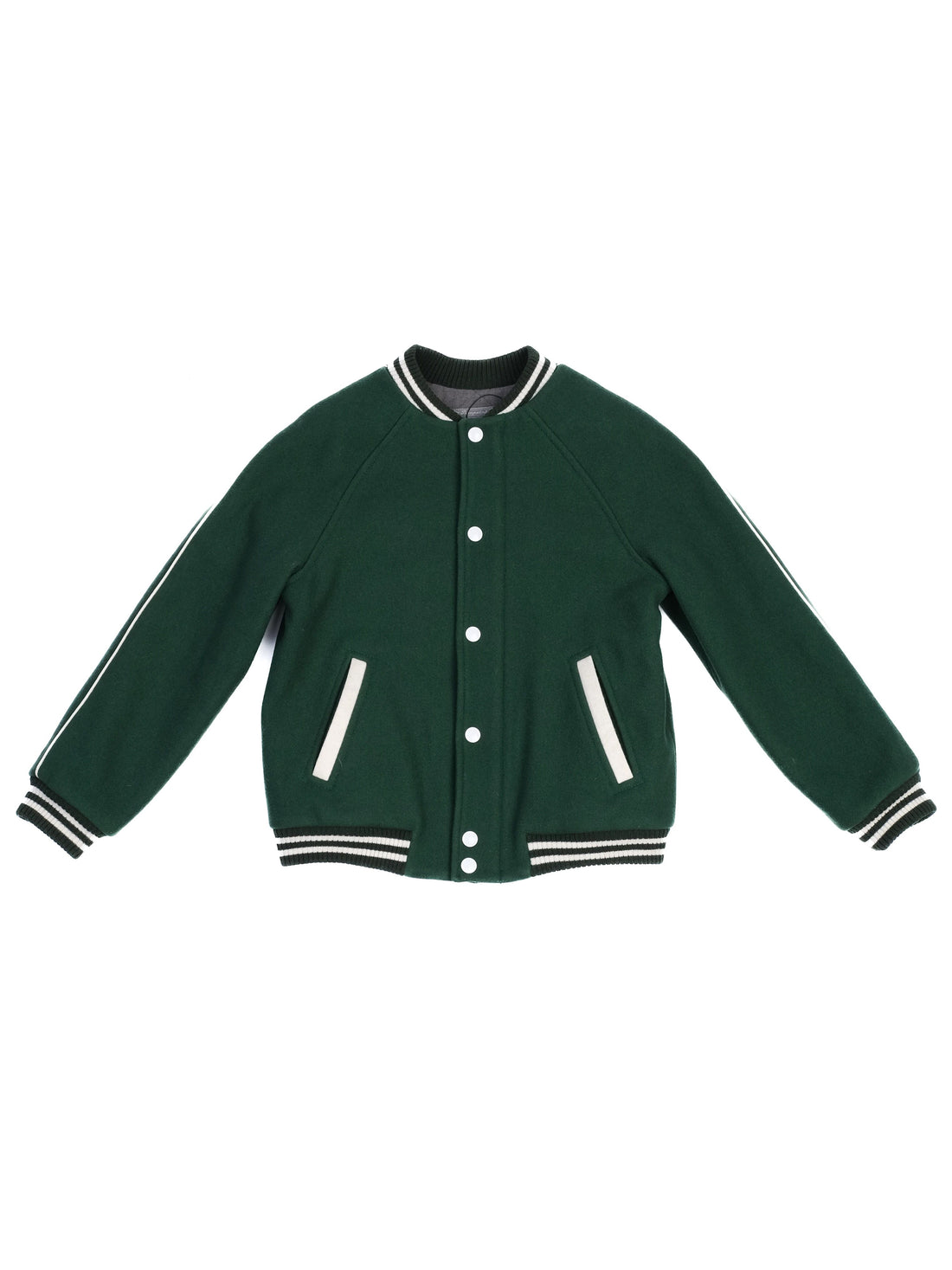 Excellent Bonpoint Varsity Jacket Green Cotton Size 8 For Kids