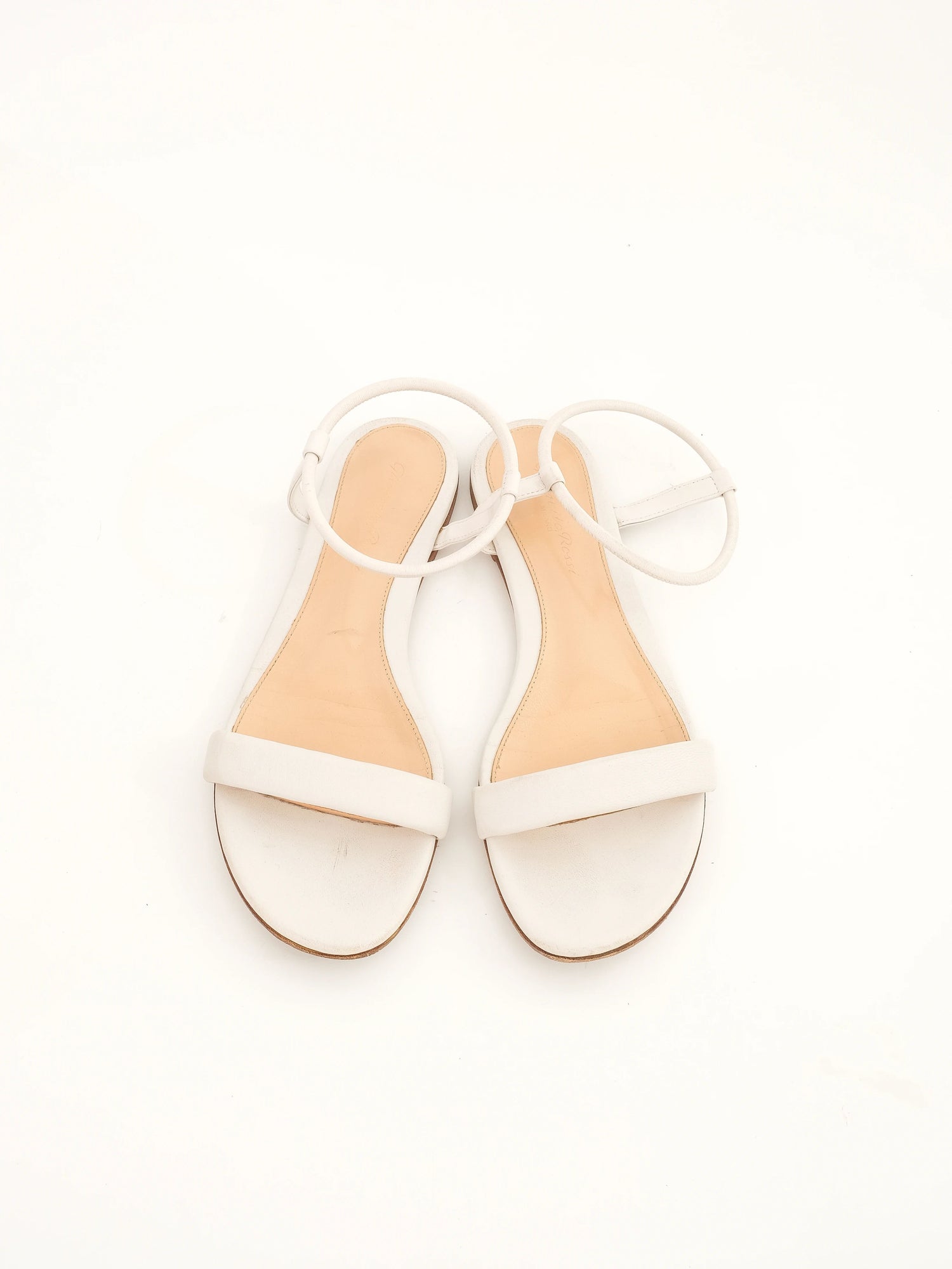 Good Gianvito Rossi White Leather Sandals Size 36.5 for Women