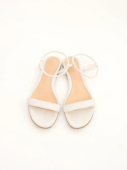 Good Gianvito Rossi White Leather Sandals Size 36.5 for Women