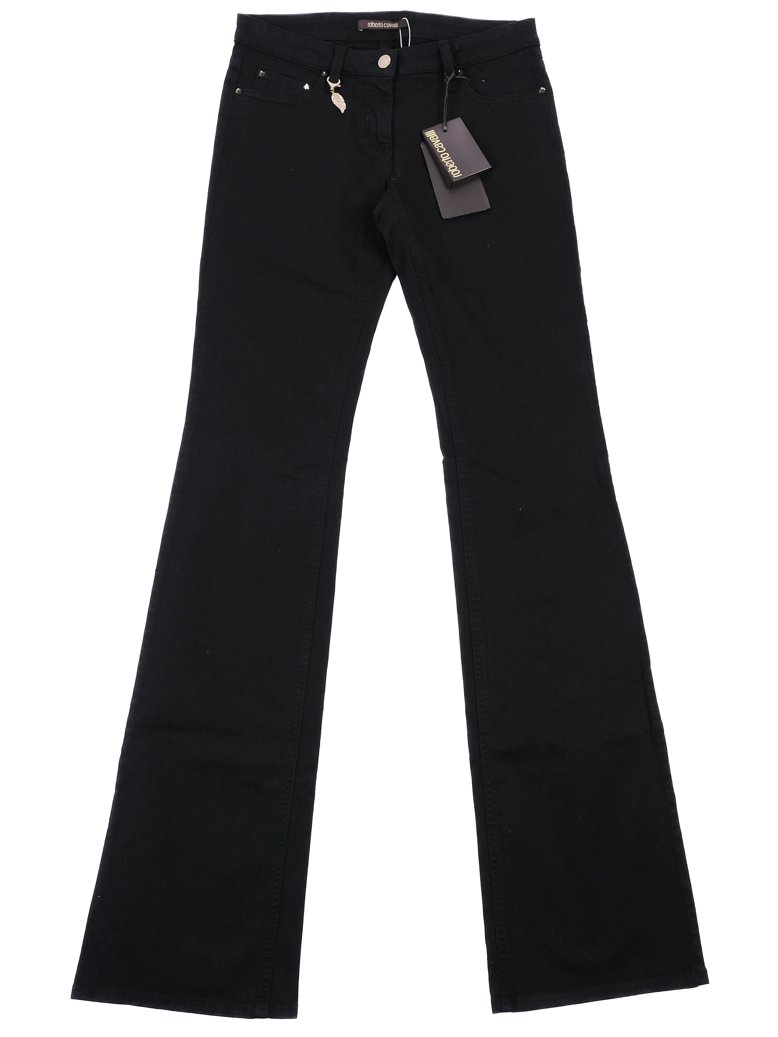 NEW Roberto Cavalli Black Elastane Jeans Size M