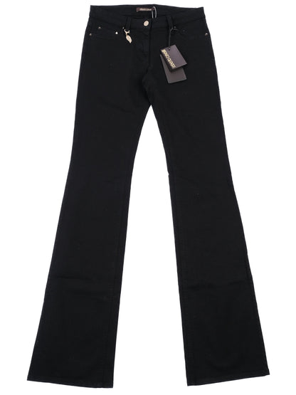 NEW Roberto Cavalli Black Elastane Jeans Size M