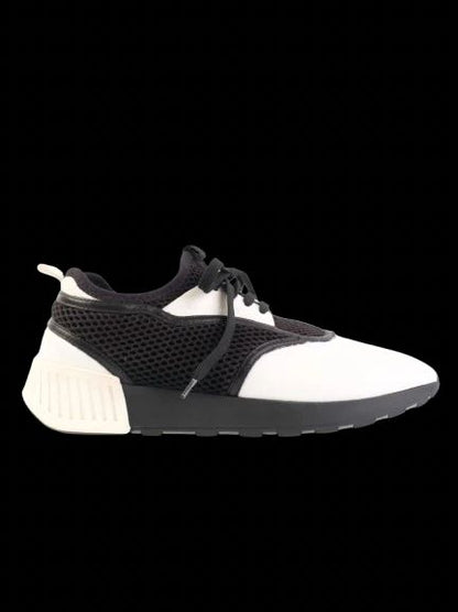 Excellent Sergio Rossi Sneakers Black and White Leather Size 39