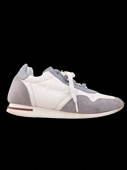 Loro Piana Gray Leather Sneakers for Kids Size 33 Excellent Condition