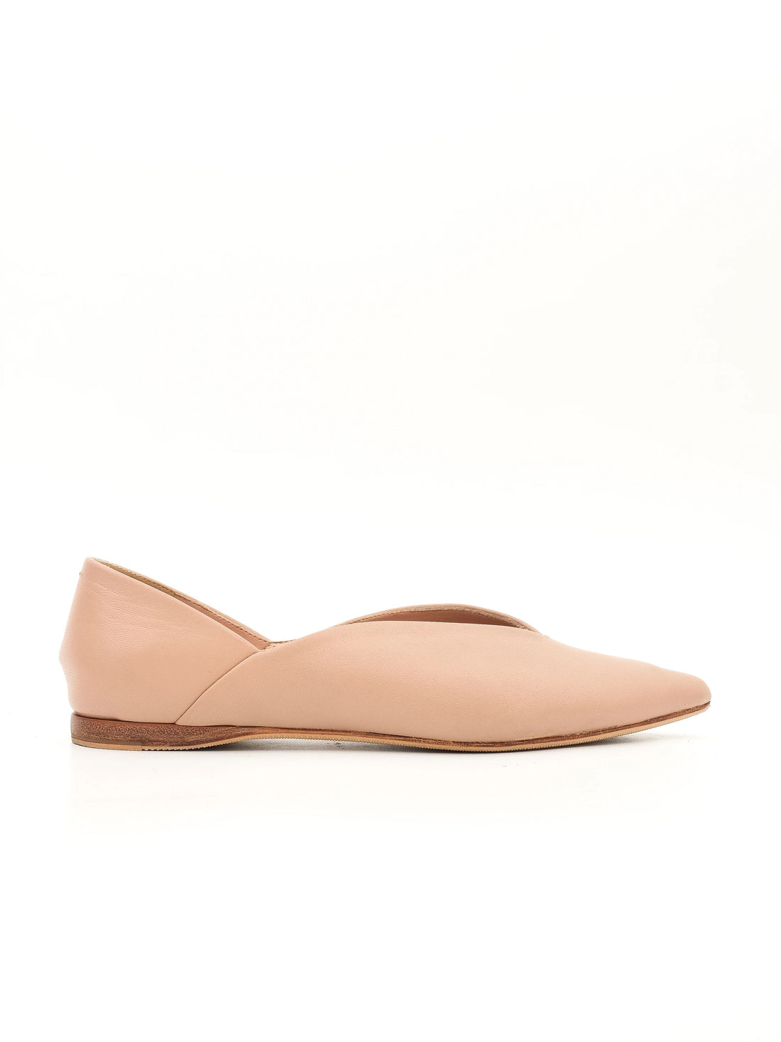 Good Max Mara Pink Leather Flats Size 36 Women Slip-On Shoes