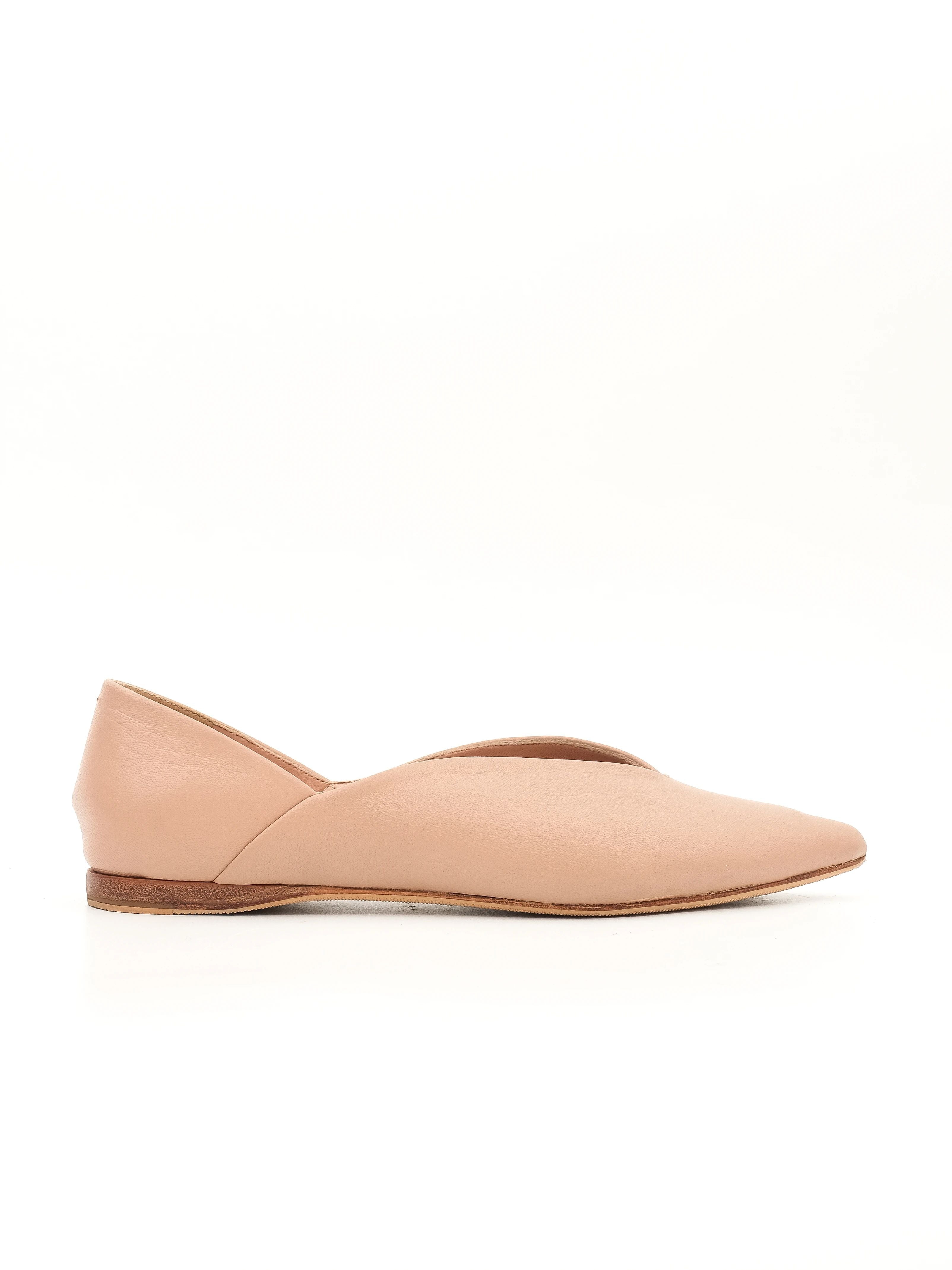 Good Max Mara Pink Leather Flats Size 36 Women Slip-On Shoes