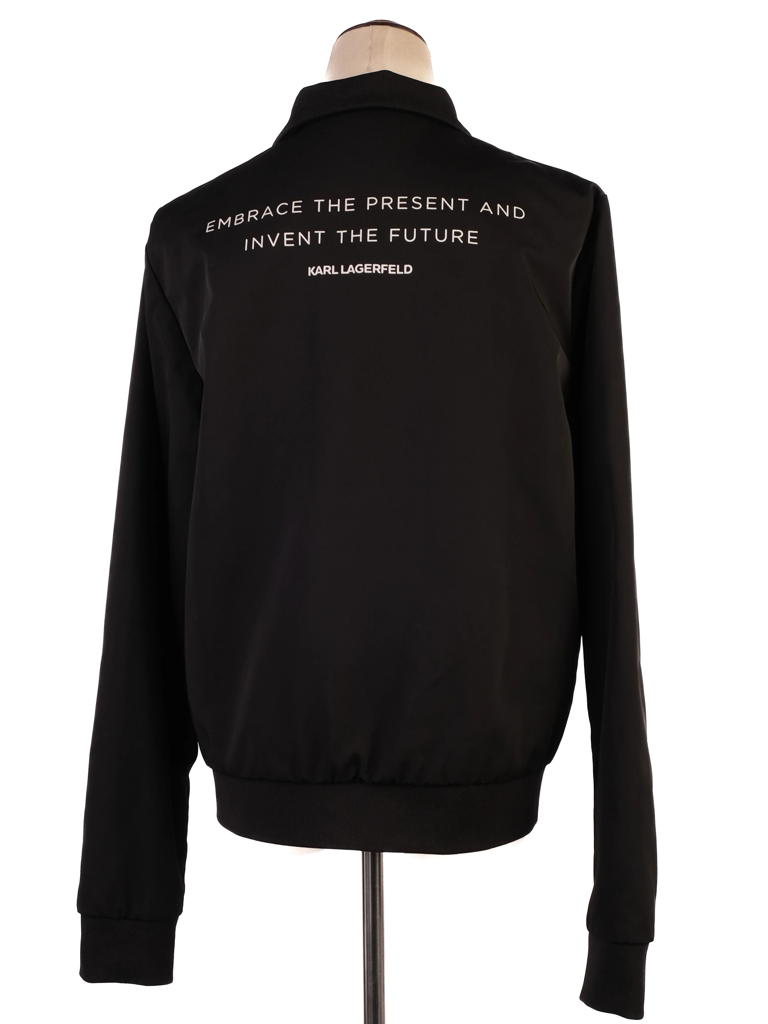 Excellent Karl Lagerfeld Black Jacket Size 15 Polyester Women&