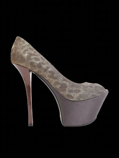 Excellent Baldan Gray High-Heeled Platform Shoes Size 39