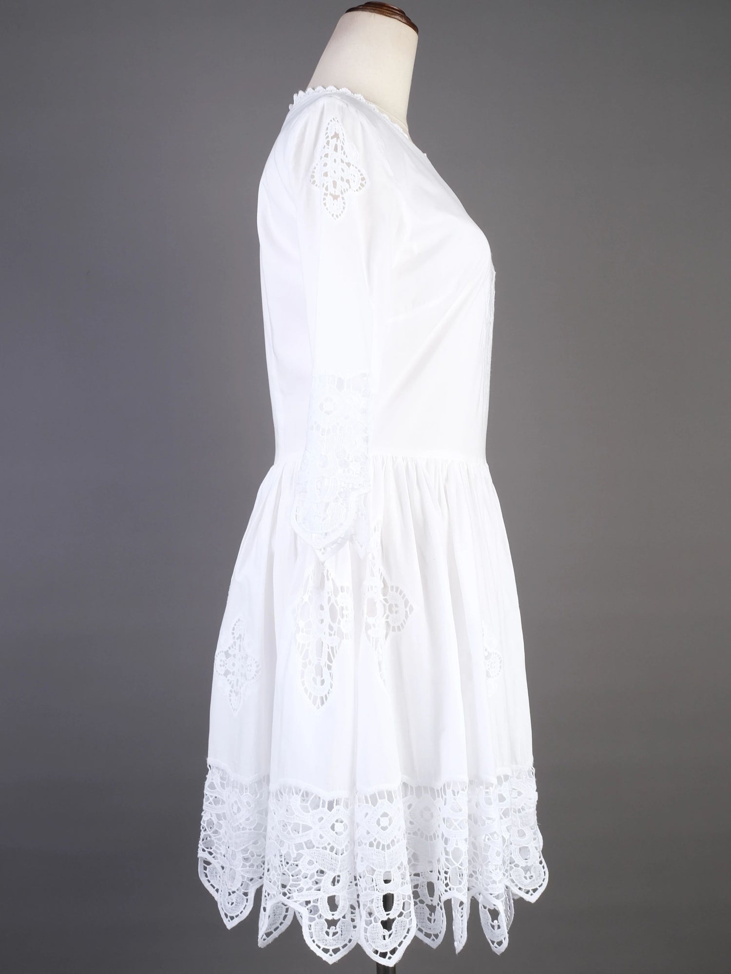 Excellent By Malene Birger White Cotton Lace Dress Size XS