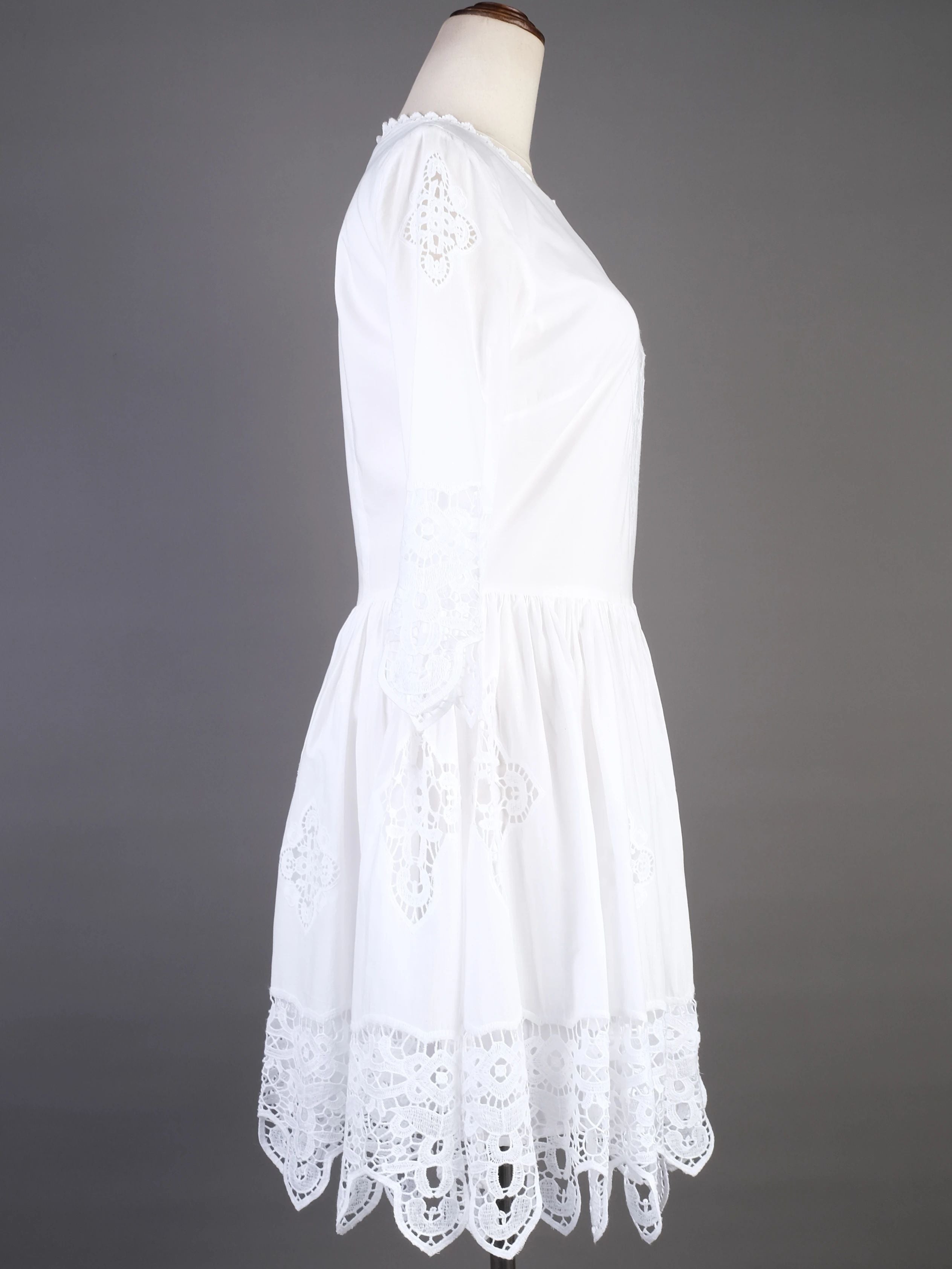 Excellent By Malene Birger White Cotton Lace Dress Size XS