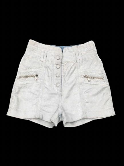 Excellent Balmain Gray Cotton Denim Shorts Size S