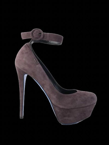 Excellent Easy by Loriblu Gray Leather High-Heeled Pump Size 39