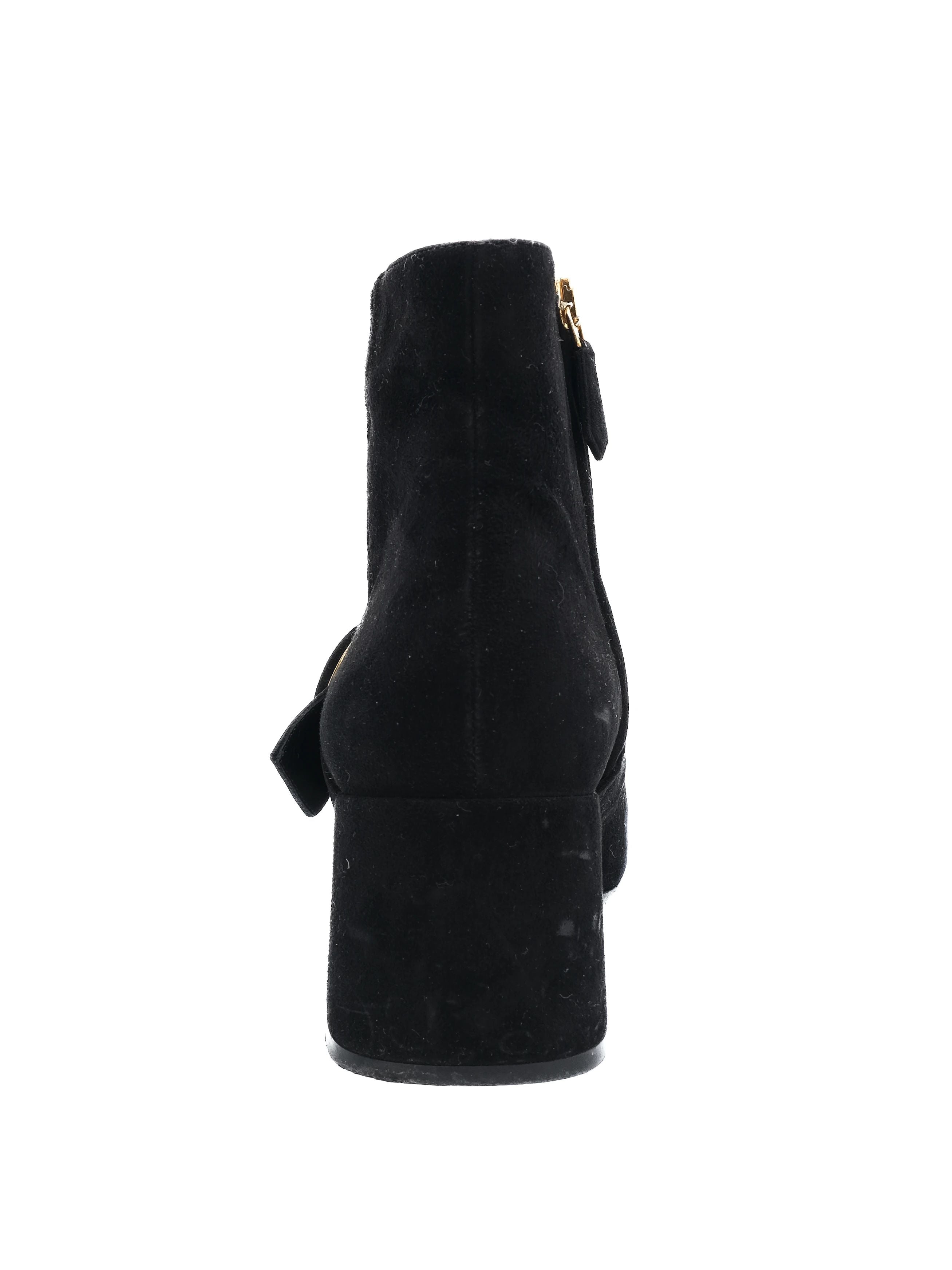 Excellent Prada Black Genuine Suede Ankle Boots Size 36.5