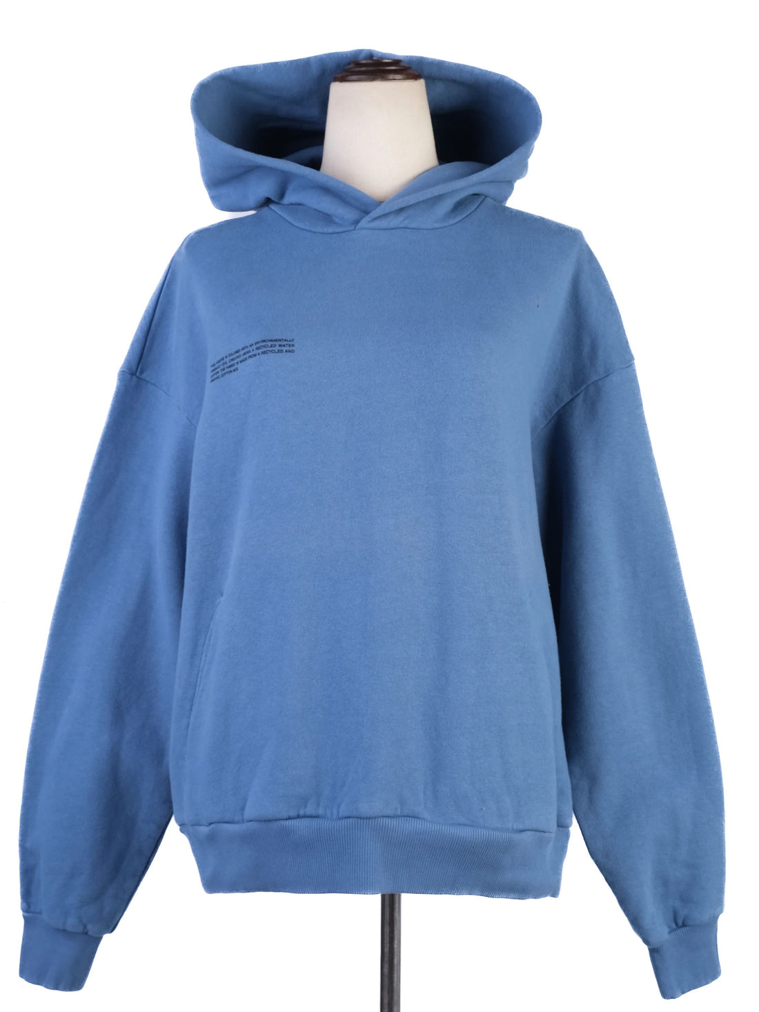 Good Pangaia Blue Cotton Hoodie with Front Pocket Size S