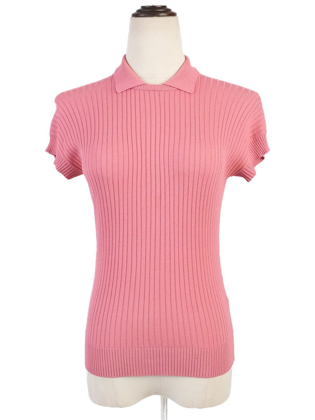 Excellent Red Valentino Pink Ribbed Sweater with Collar