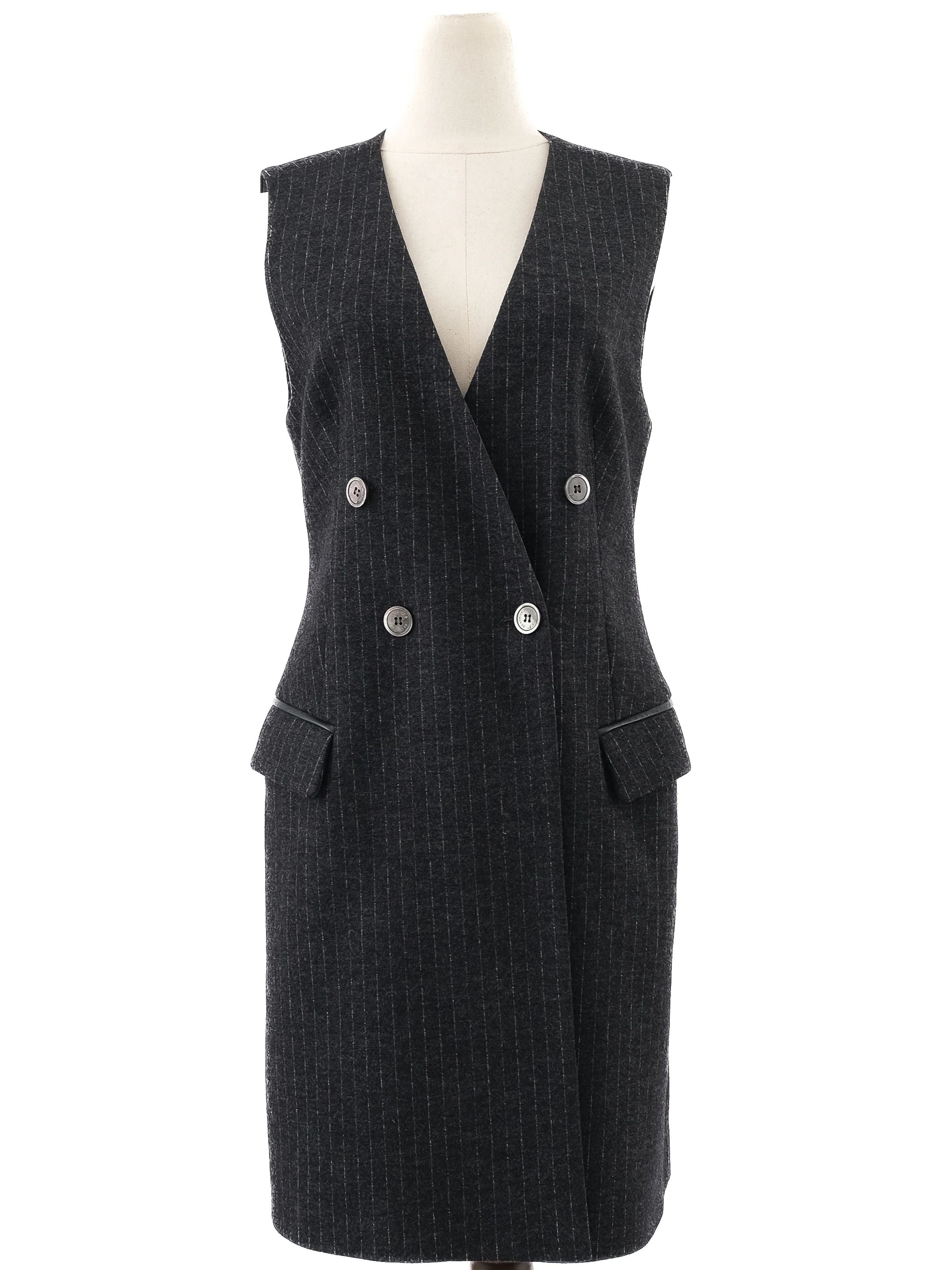 Excellent Beatrice B. Gray Wool Sleeveless Dress Size L