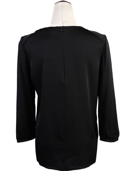 Excellent Hugo Boss Black Silk Blouse Size XS with Keyhole Opening