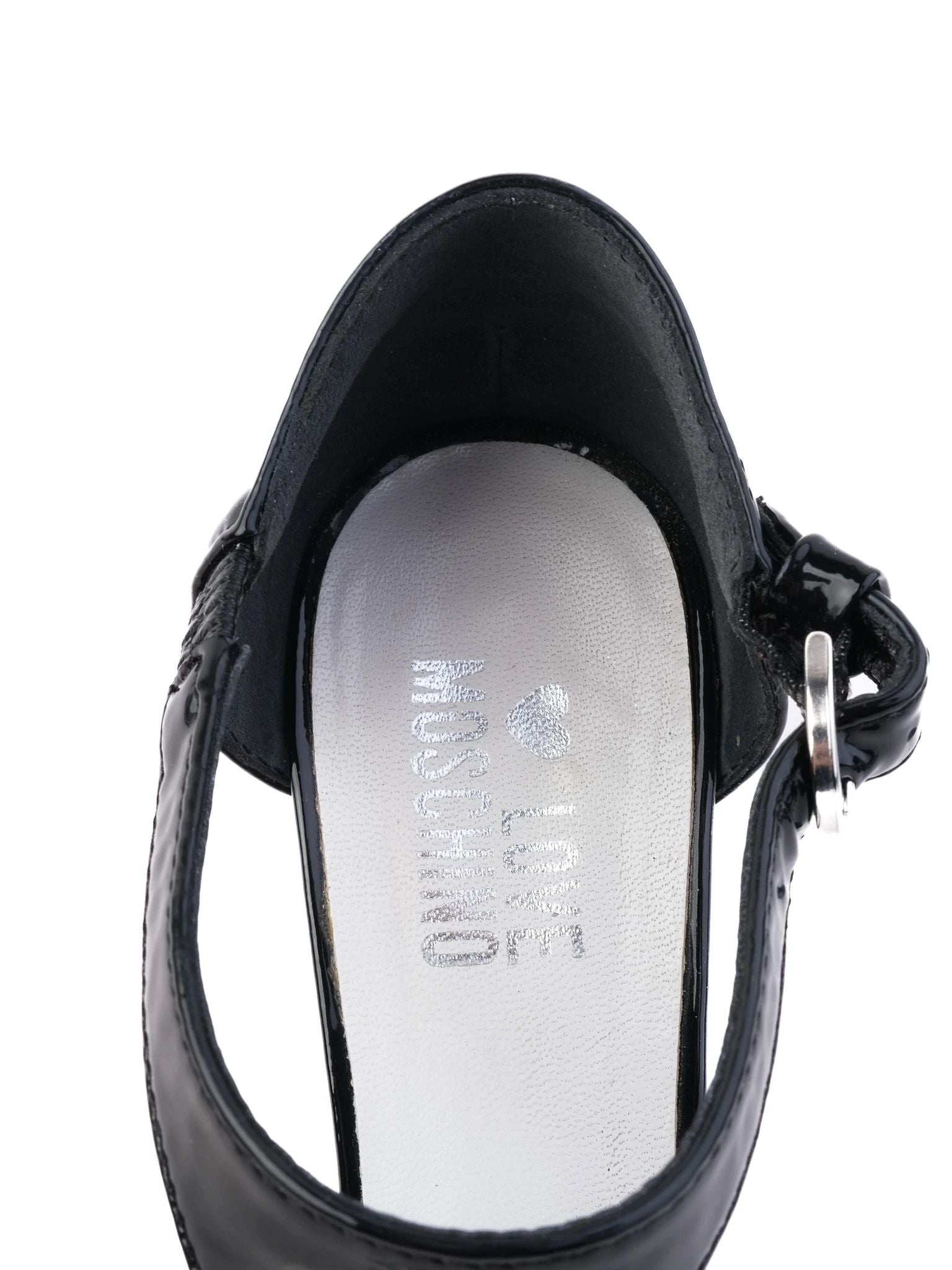 Good Love Moschino Black Leather High-Heeled Sandals Size 36