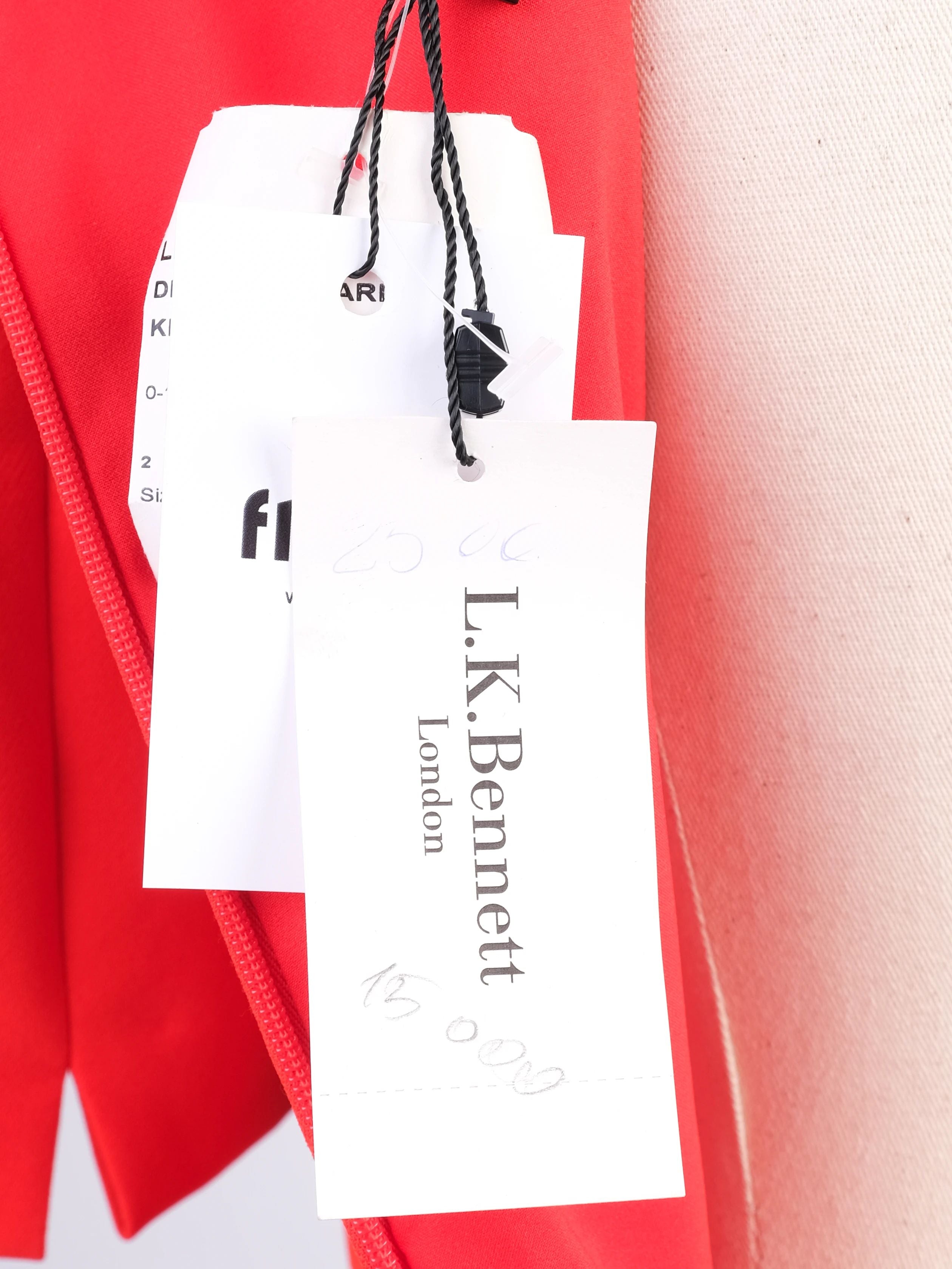 NEW L.K.Bennett Red Midi Dress Polyester Half Sleeves Size N/A