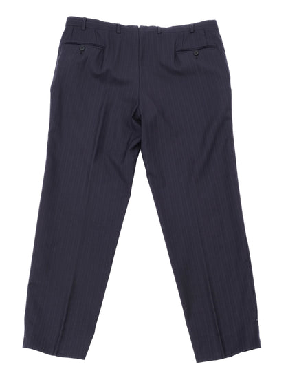 BRIONI Excellent Blue Cupro Suit Jacket Size XL Dark Pinstripe